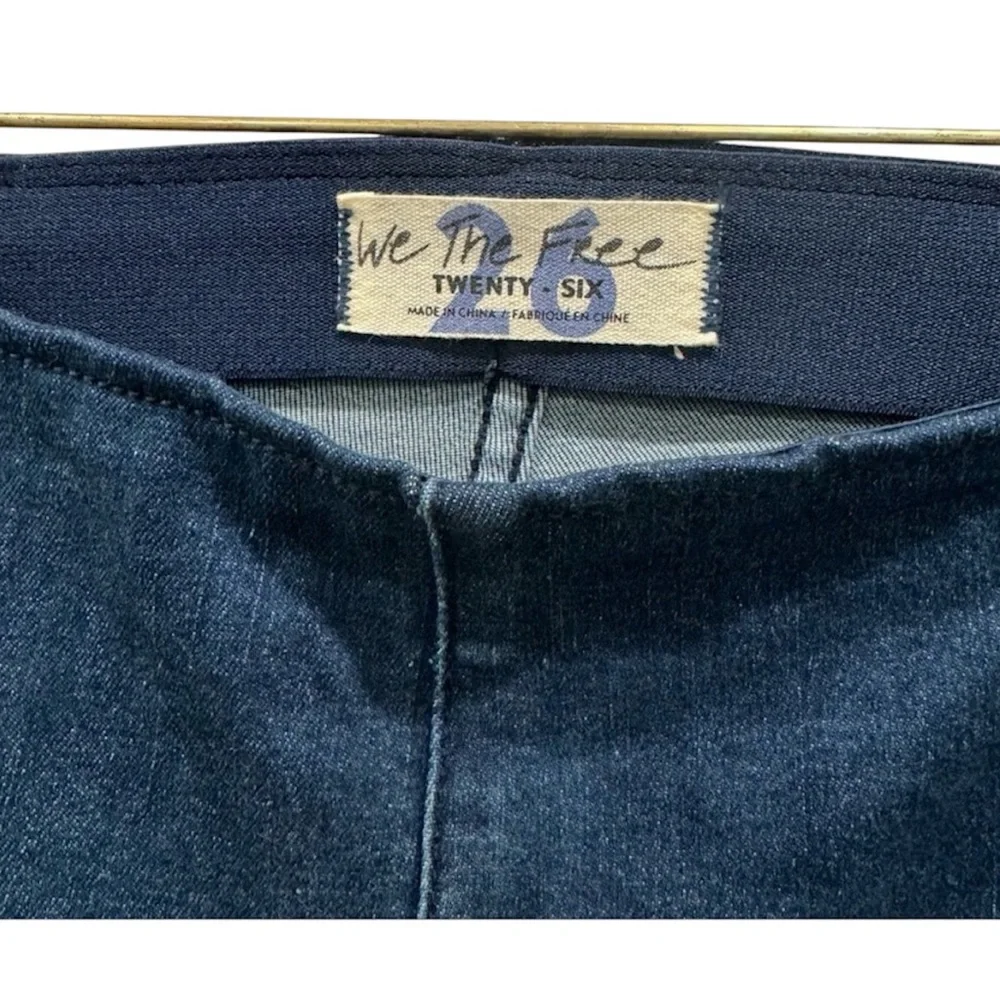 Free People We The‎ Free Penny Pull-On Flare Jeans Size 26 Dark Wash Boho